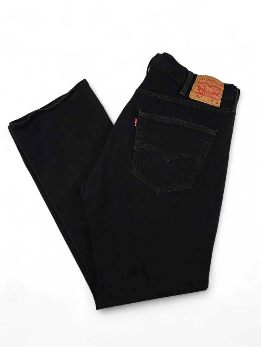 Levi’s 501 Black Wash Straight Leg Jeans Button Fly W40 L34 Classic Fit Cotton